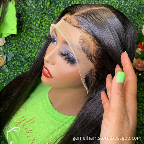 Latest design 100% human virgin sexy lady hair long lasting high quality factory direct sale Spiral straight lace front wig